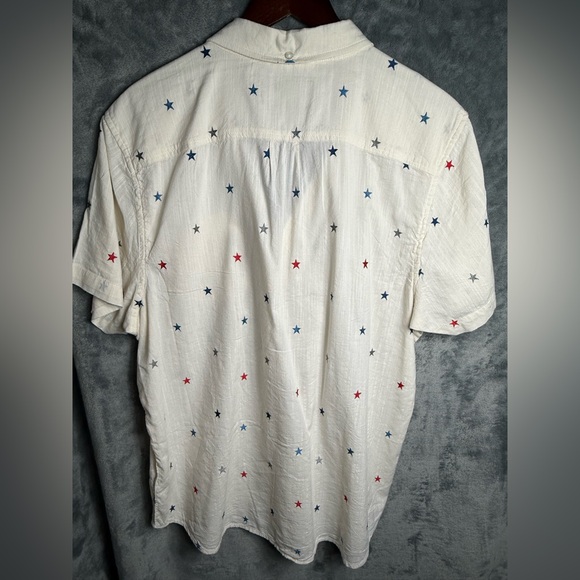 Chubbies White Shirt with Red and Blue Star Print - Picture 3 of 7